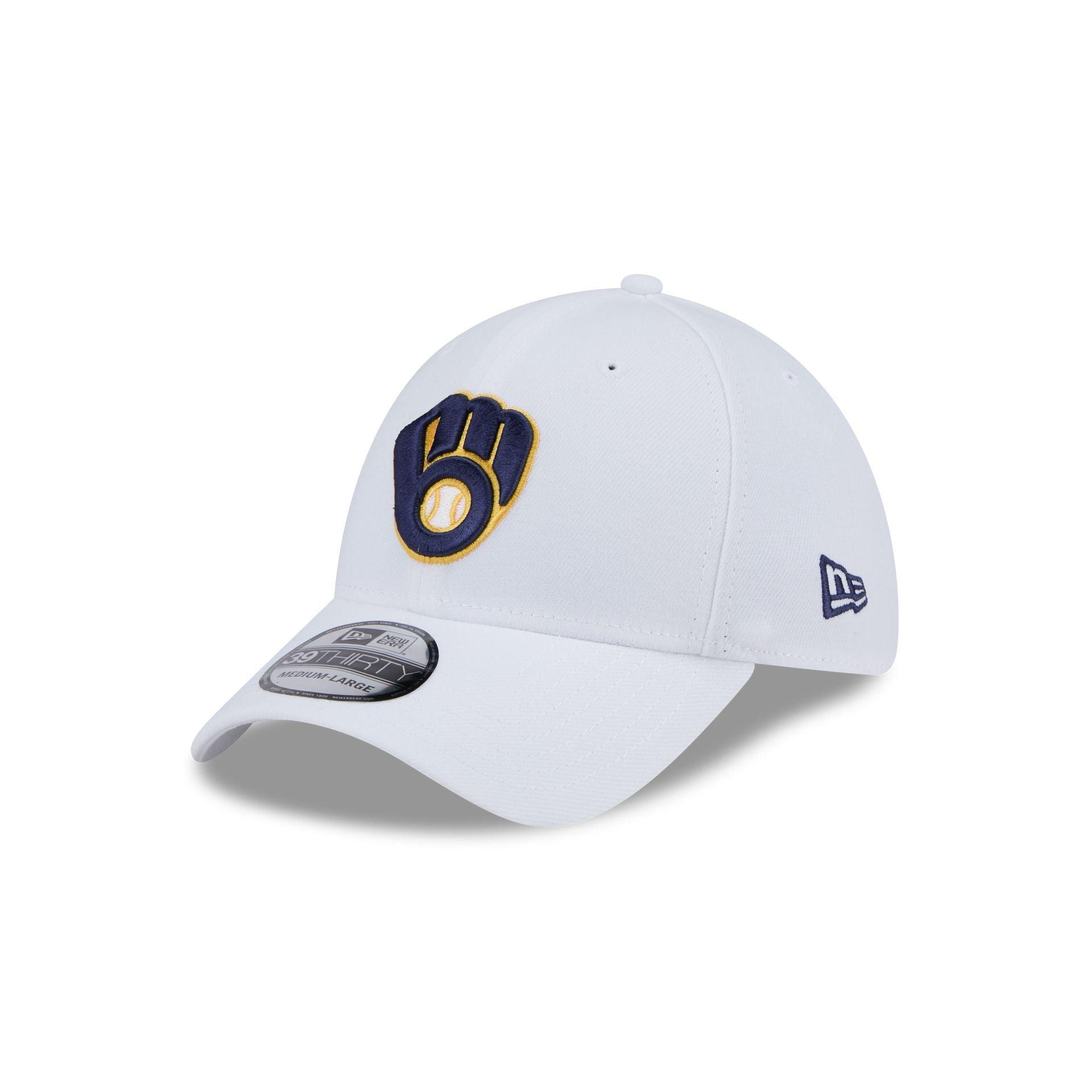 Milwaukee Brewers Optic White 39THIRTY Stretch Fit Hat Male Product Image