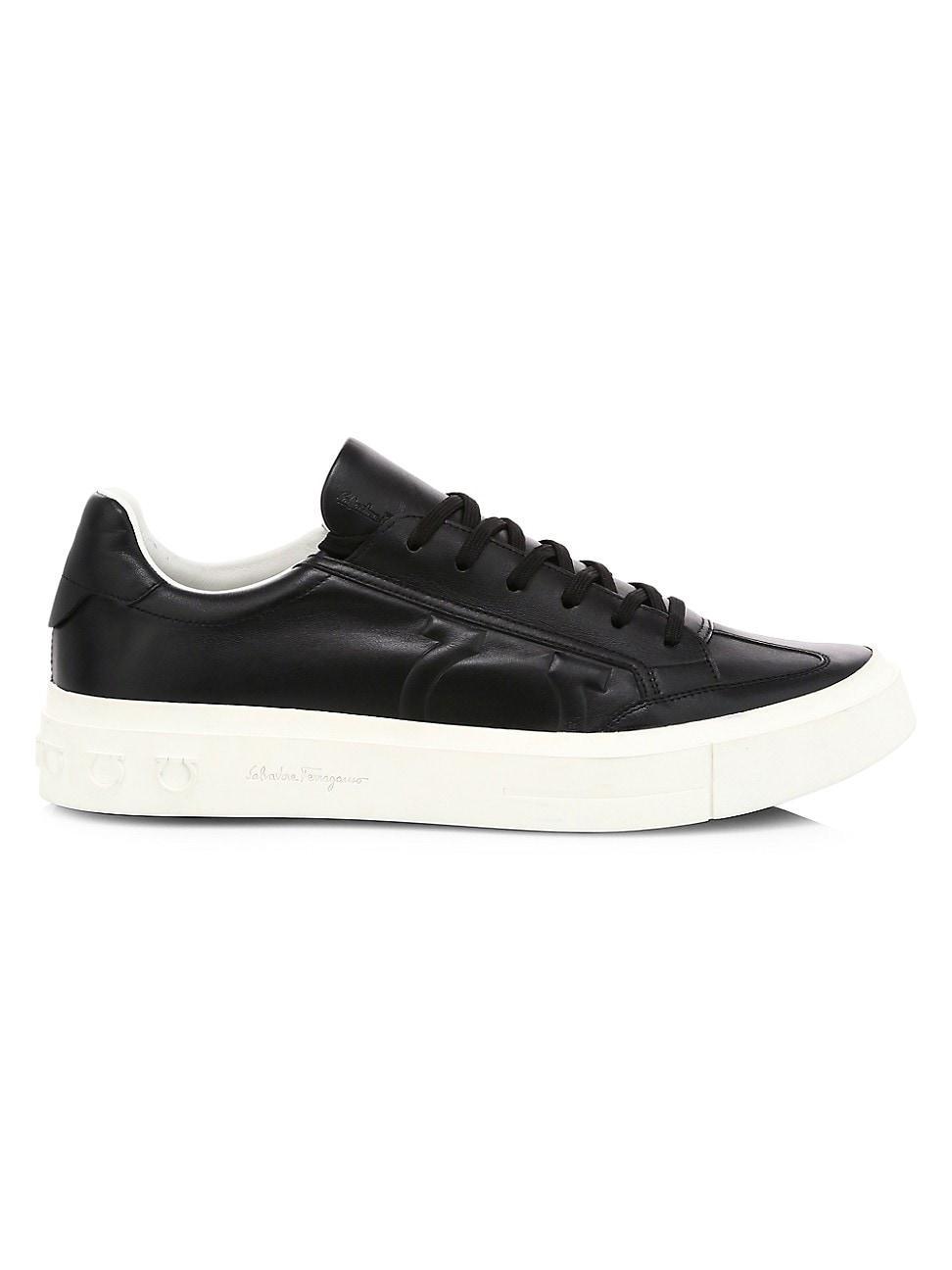 Mens Borg Quilted Logo Leather Runners Product Image