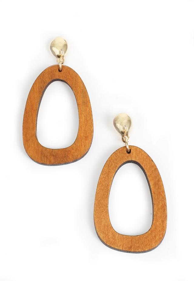 Maurices Womens Wooden Drop Earrings Brown Size O/s Product Image