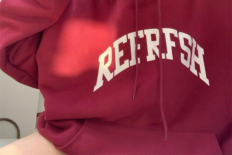 Lettering Loose Fit Hoodie Product Image