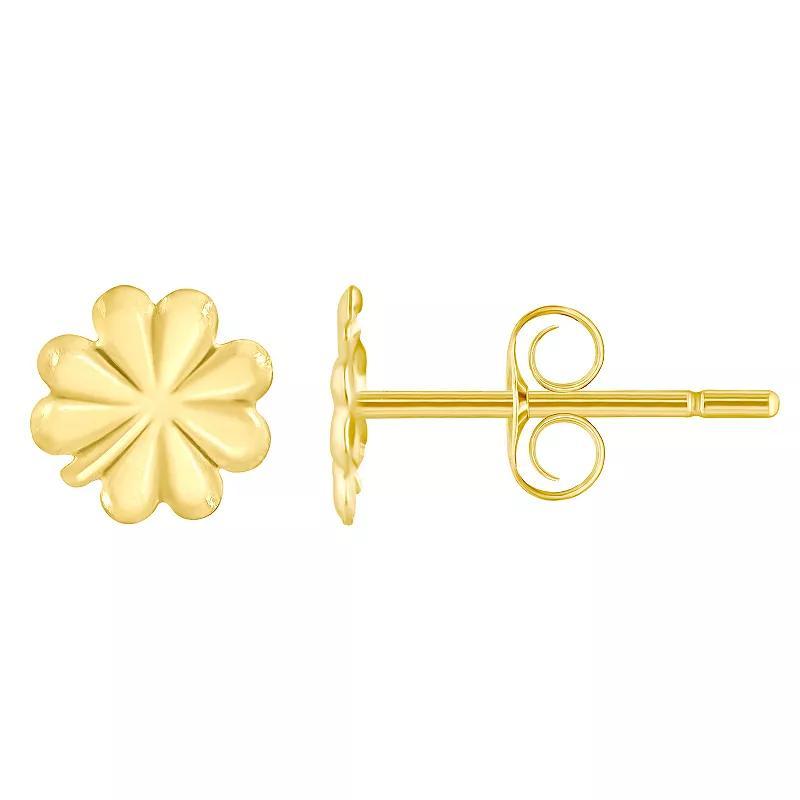 4 Leaf Clover Stud Earrings, Womens, 14k Gold Product Image