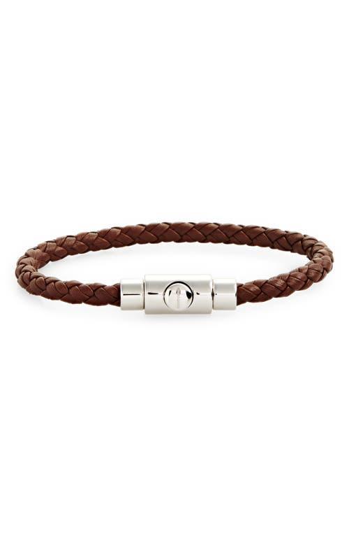 FERRAGAMO Mens Braided Leather Bracelet Product Image