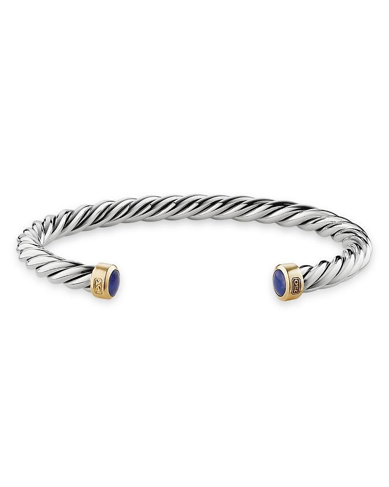 Mens Cable Cuff Bracelet with 18K Yellow Gold Product Image