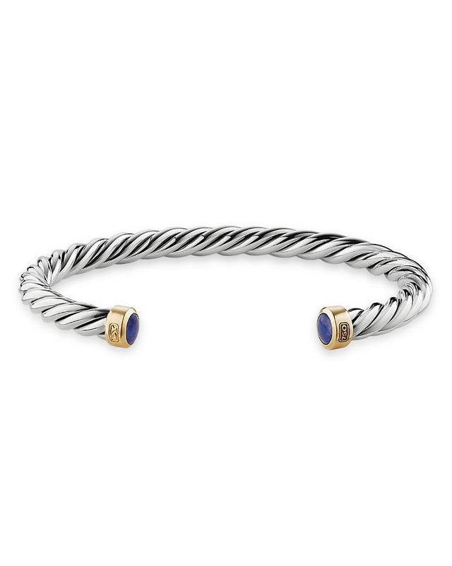 Mens Cable Cuff Bracelet with 18K Yellow Gold Product Image