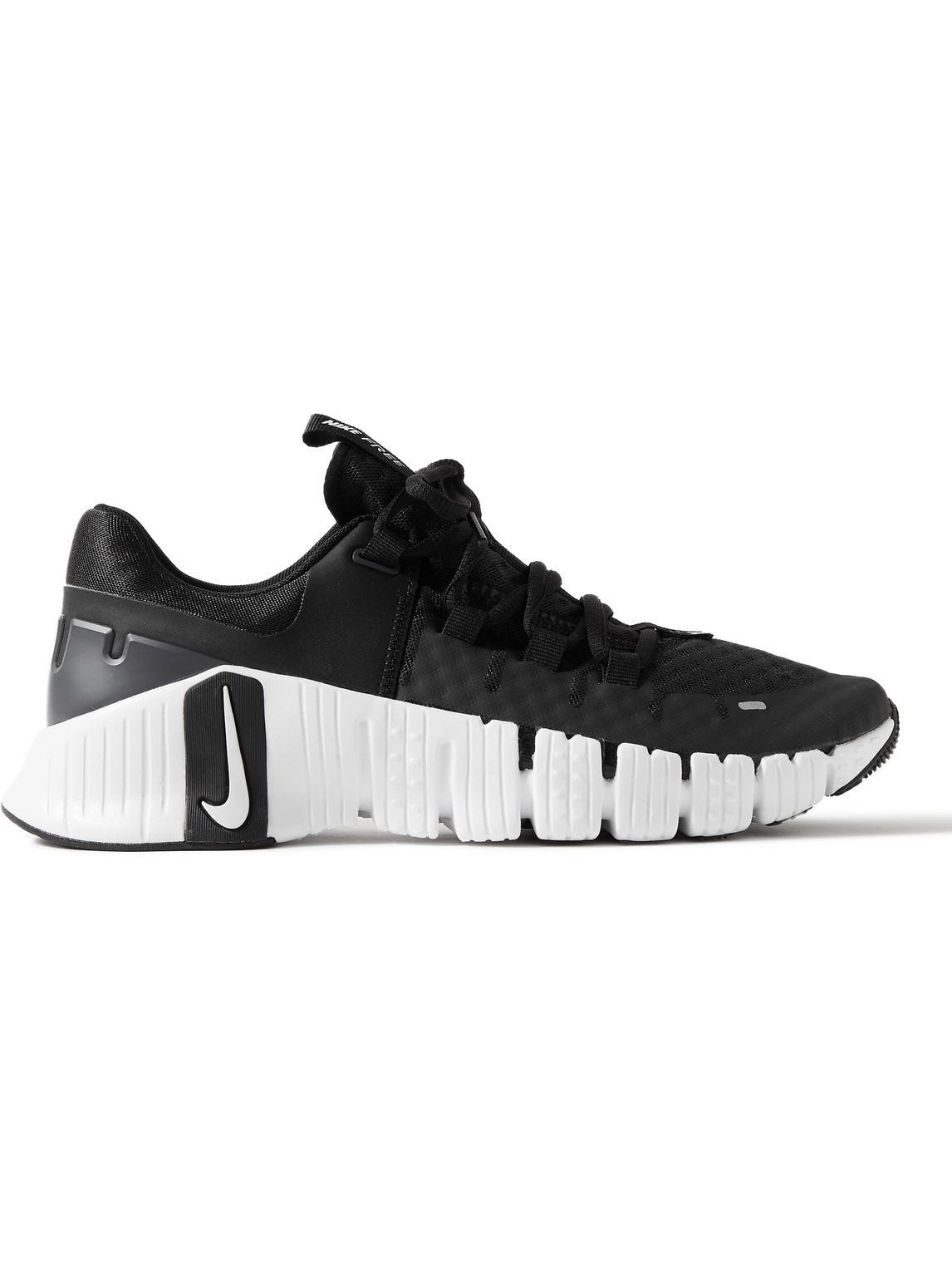 Free Metcon 5 Rubber-trimmed Mesh Sneakers In Black Product Image