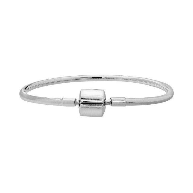 Individuality Beads Sterling Silver Bangle Bracelet, Womens, Grey Product Image