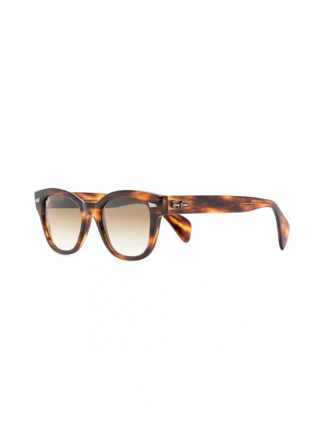 RAY BAN Rectangle Frame Sunglasses In Braun Product Image