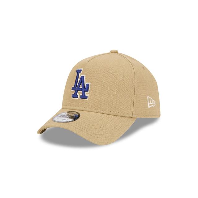 Los Angeles Dodgers Logo Essentials Khaki 9FORTY A-Frame Snapback Hat Male Product Image