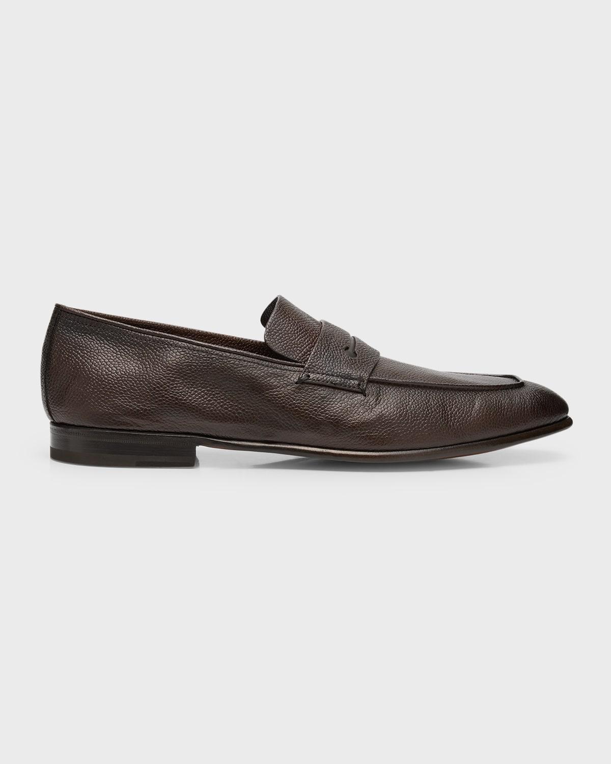 Mens Pebbled Leather Loafers Product Image