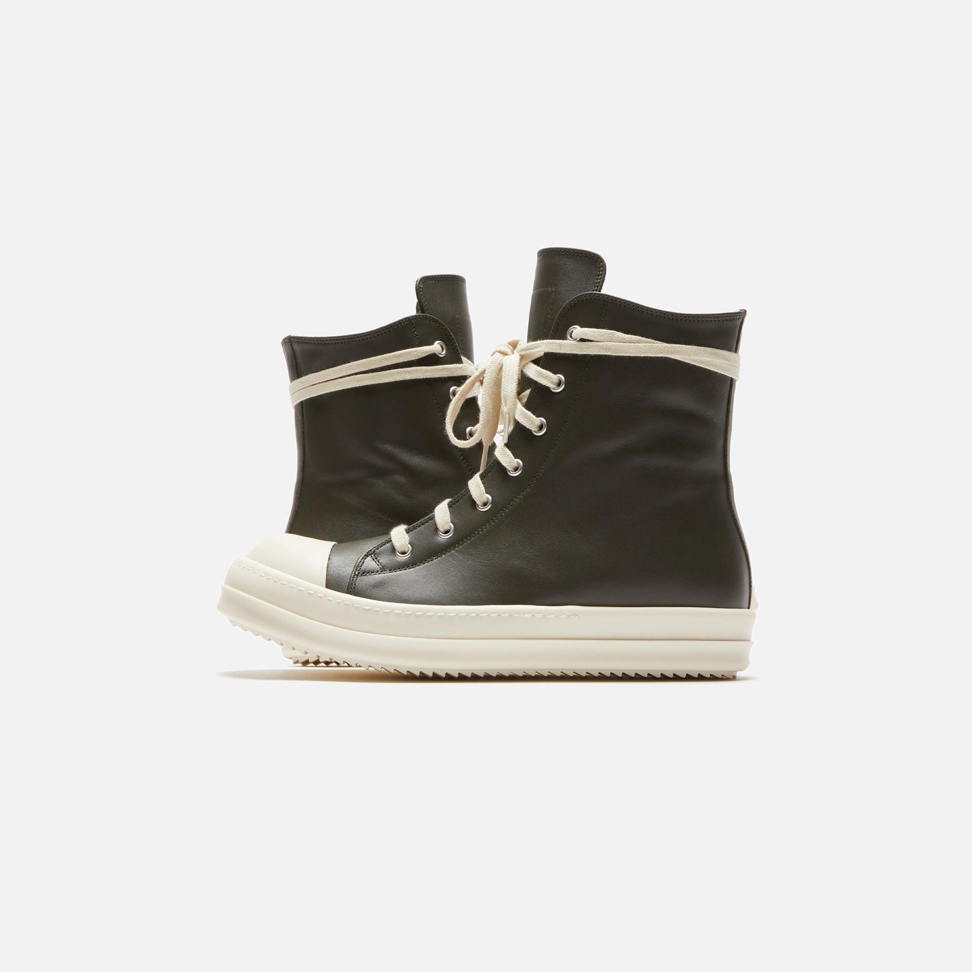 Rick Owens Scarpe in Pelle Sneakers - Forest / Milk / Milk Male Product Image