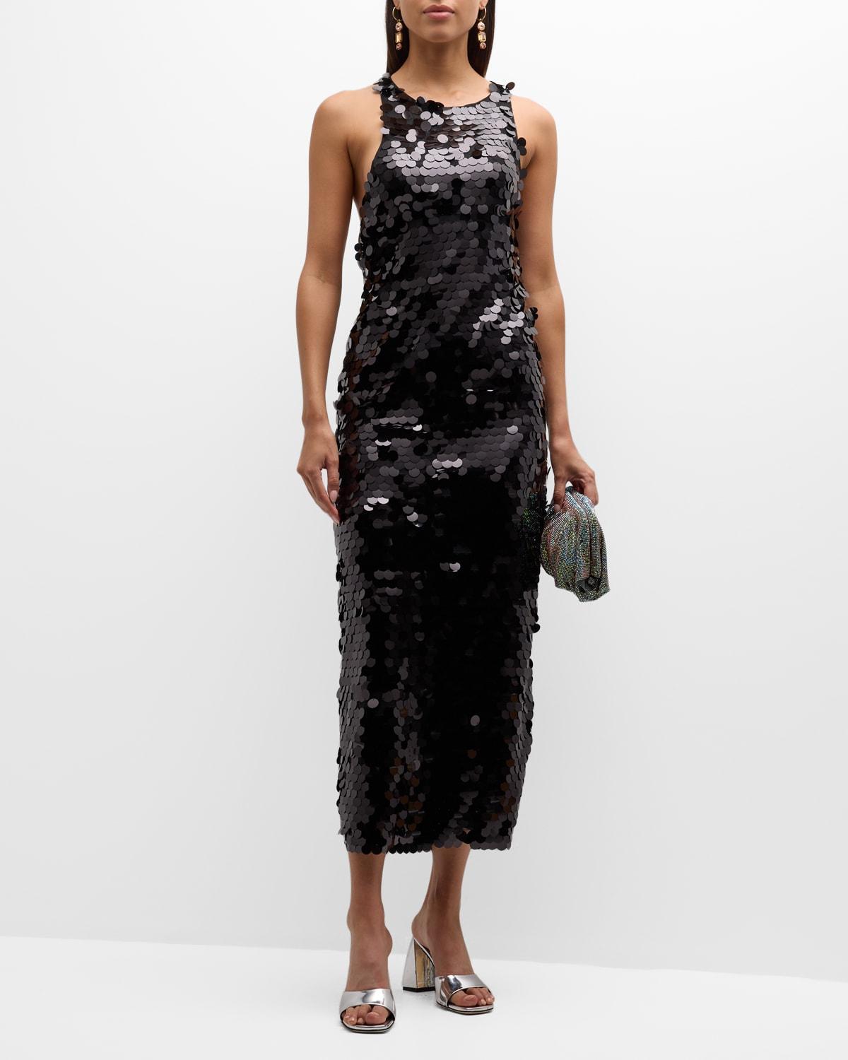 Womens Lou Sequined Sleeveless Maxi Dress Product Image