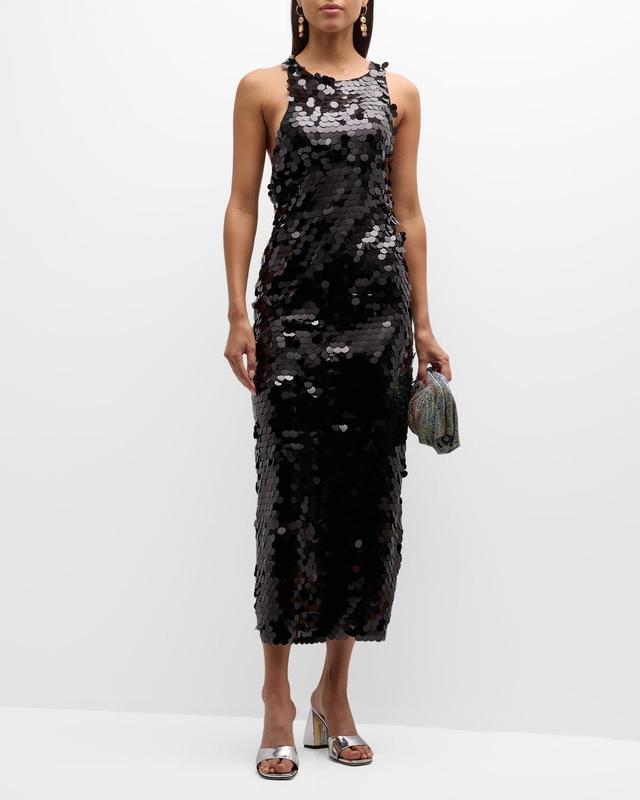 Womens Lou Sequined Sleeveless Maxi Dress Product Image