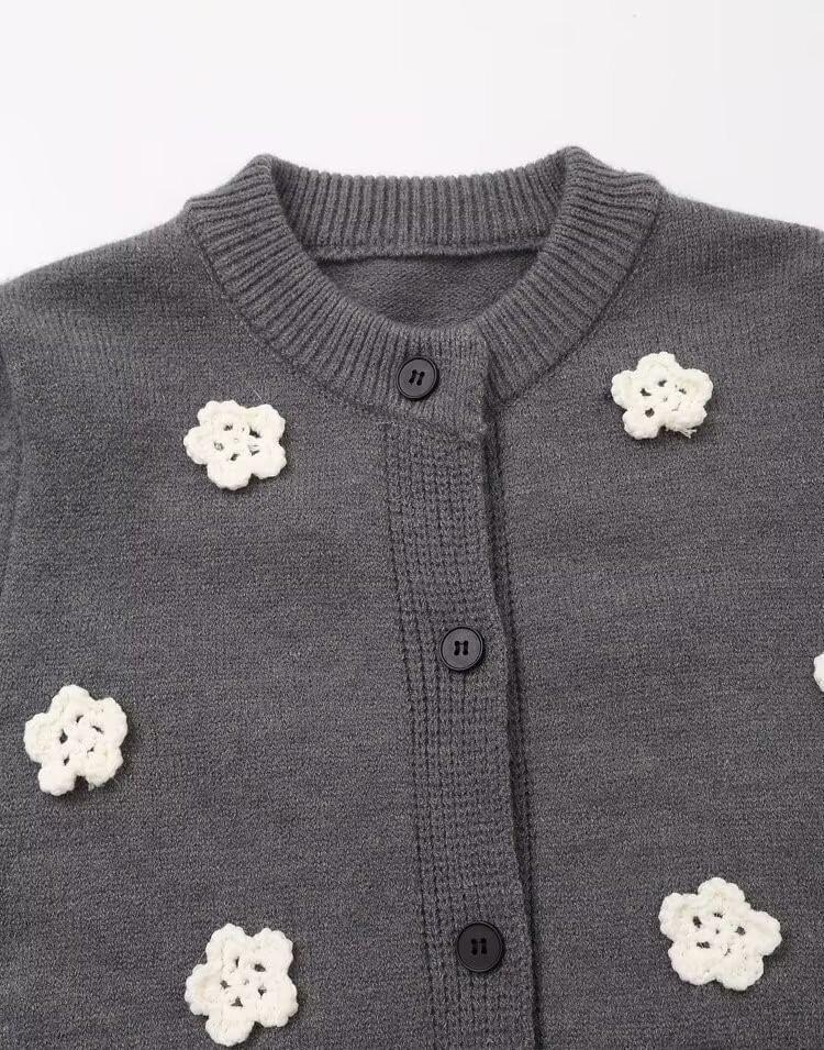 Round Neck Crochet Floral Cardigan Product Image