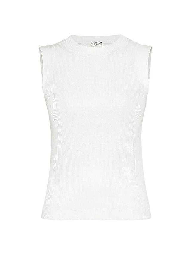 Womens Cotton Ribbed Jersey Top Product Image