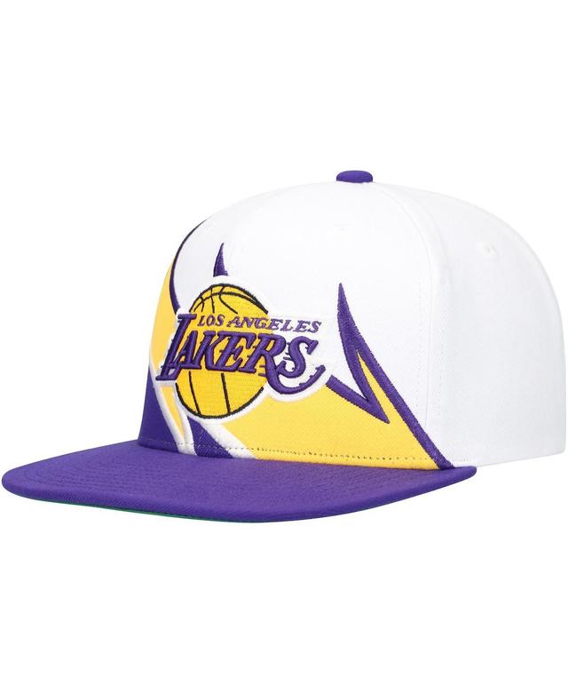 Mitchell Ness Mens / Los Angeles Lakers Waverunner Snapback Hat - White Product Image