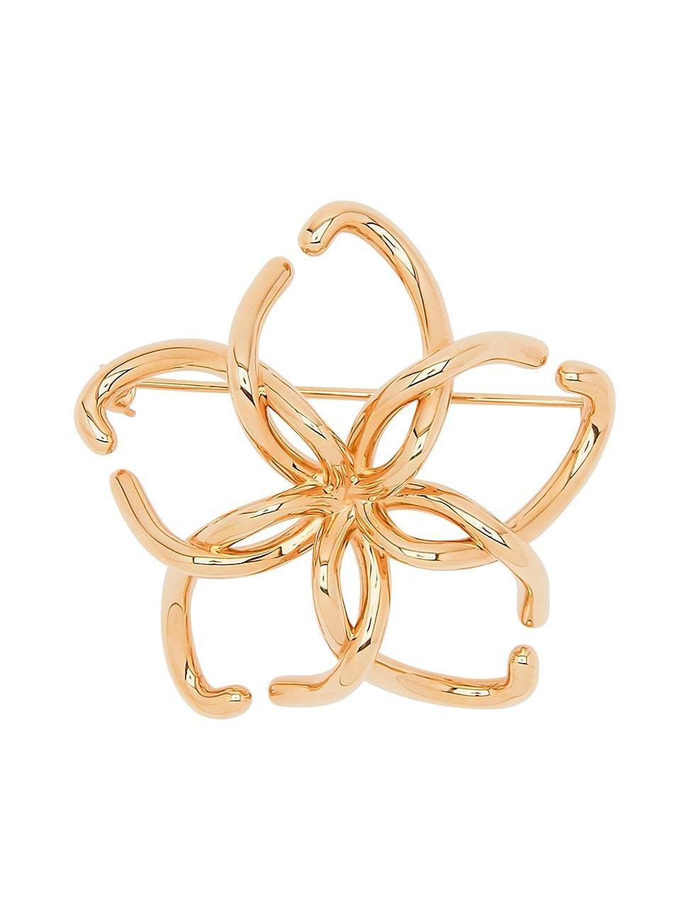 Womens Goldtone Open Flower Brooch Product Image