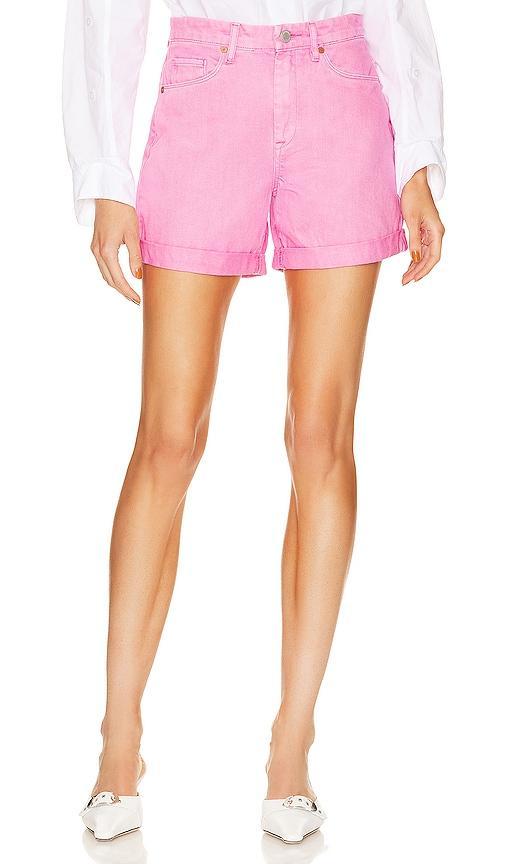 BLANKNYC Garnet Dyed Mom Short in Pink. Product Image