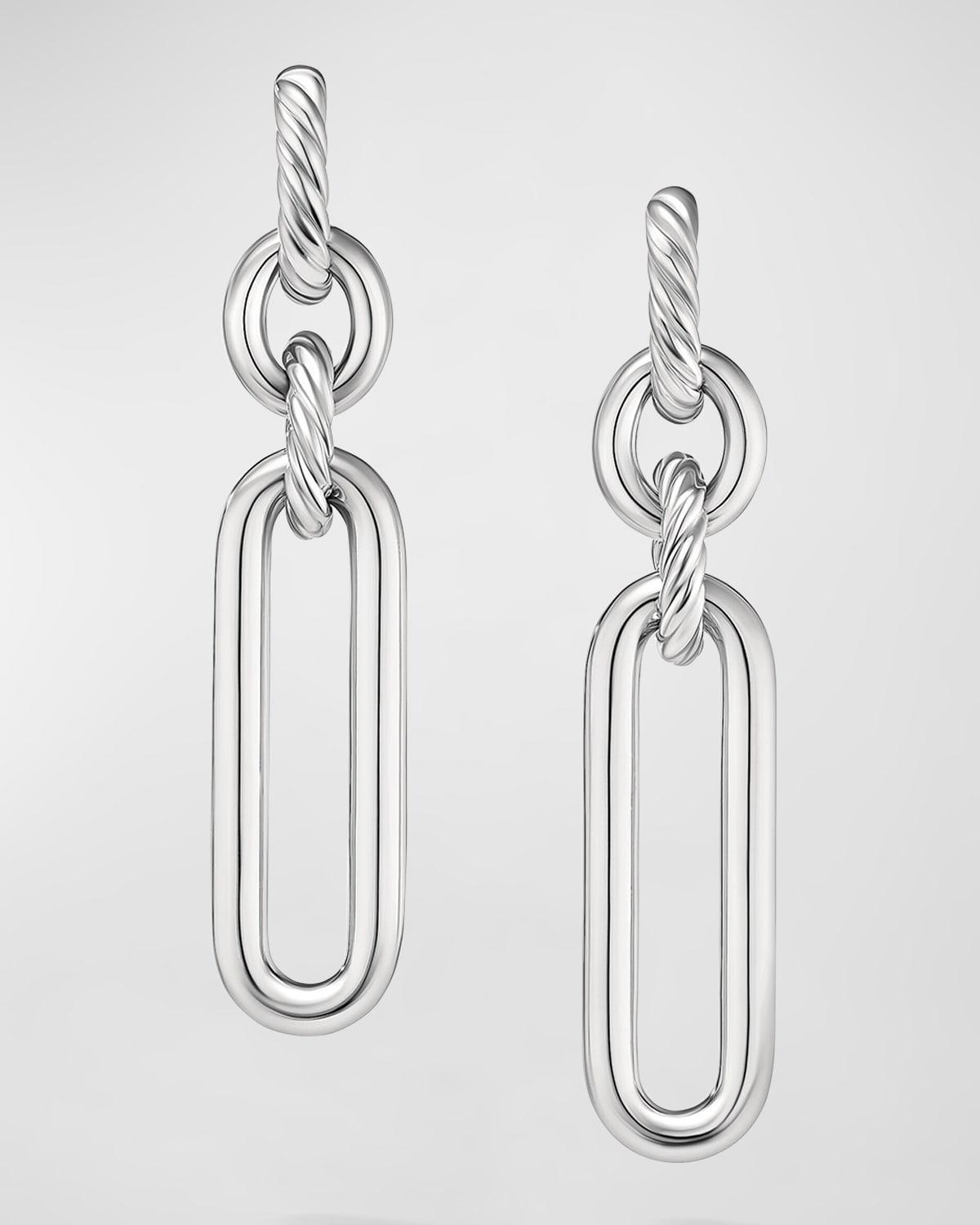 Womens Lexington Double Link Drop Earrings In Sterling Silver Product Image