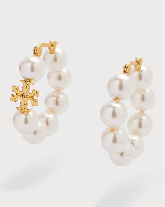 Womens Kira 14K-Gold-Plated & Faux Pearl Hoop Earrings Product Image