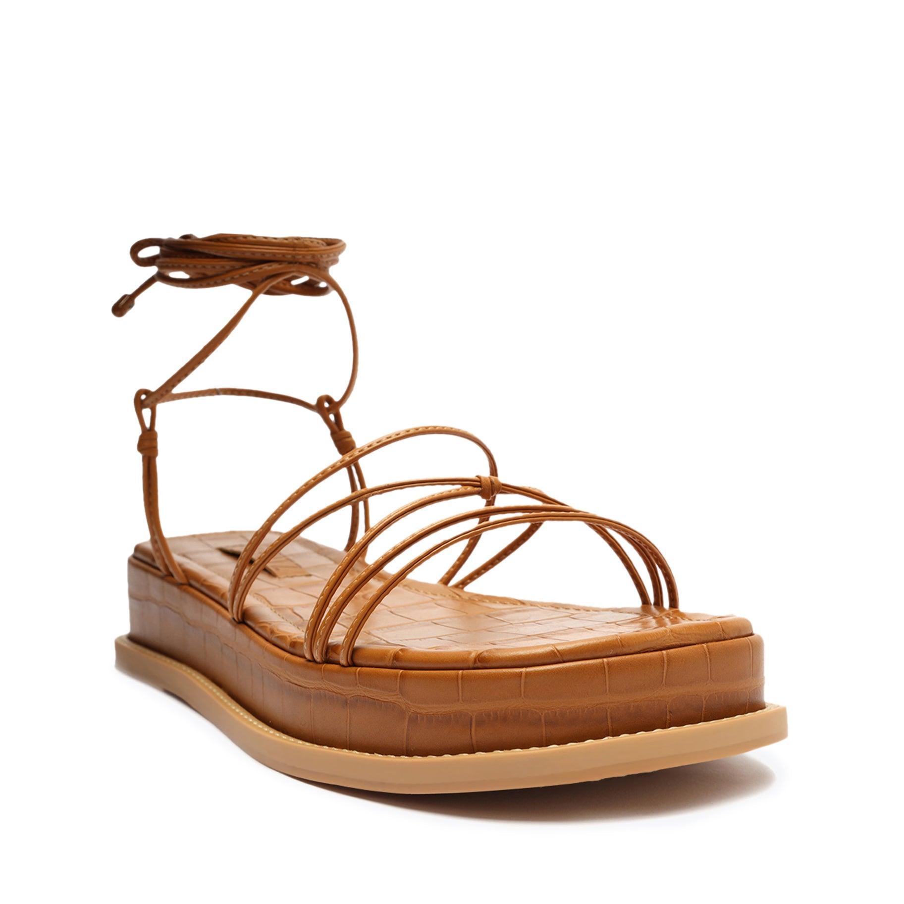 Athena Casual Sandal - 8 Golden Ochre Faux Leather Product Image