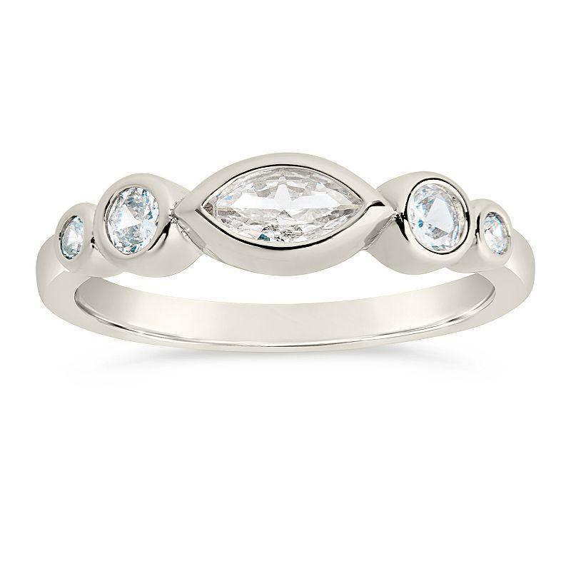 MC Collective Triple Oval Cubic Zirconia Ring, Womens Silver Tone Product Image