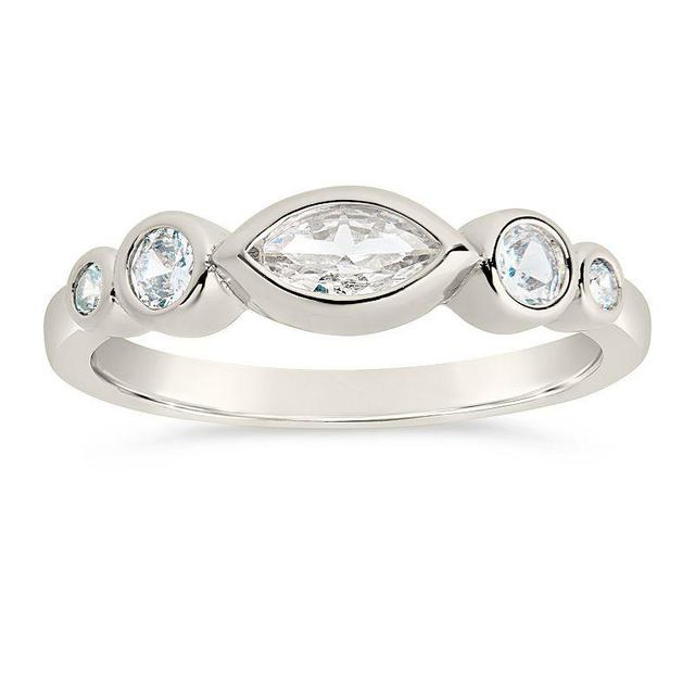 MC Collective Triple Oval Cubic Zirconia Ring, Womens Silver Tone Product Image