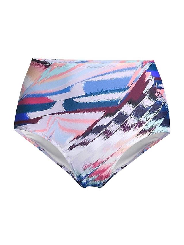 Womens Abstract-Print High-Waist Bikini Bottom Product Image