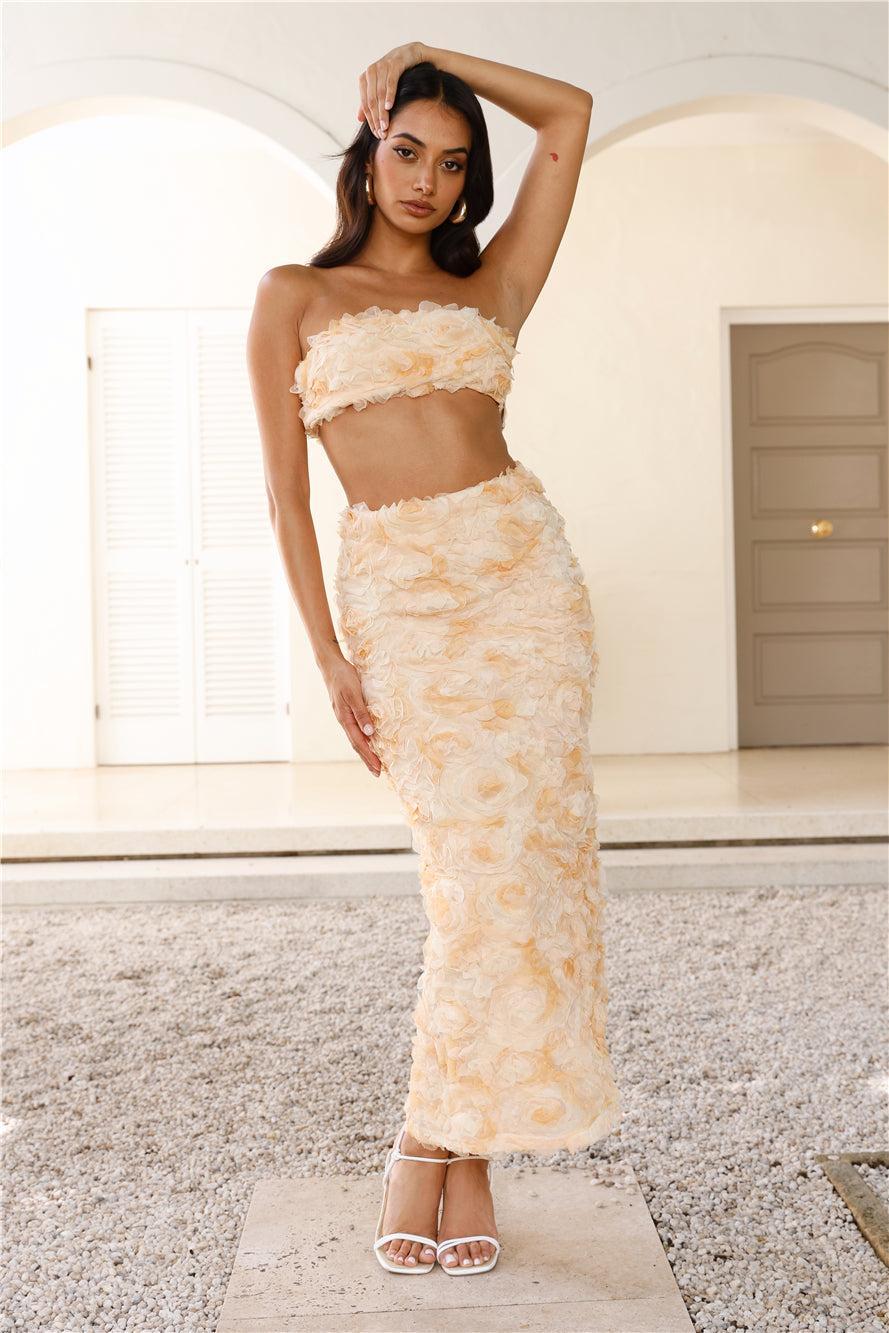 Hotel Lobby Maxi Skirt Yellow Product Image