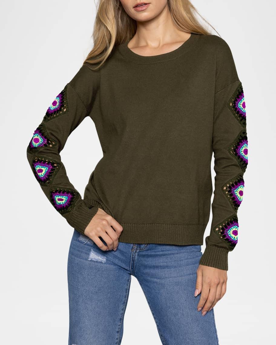 The Hook Up Crochet-Inset Sweater Product Image