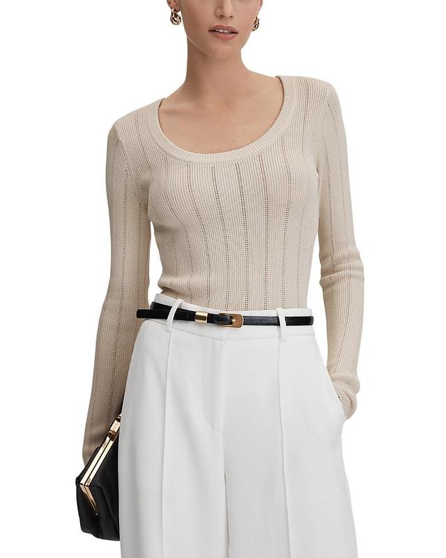 Womens Sierra Pointelle Rib-Knit Sweater Product Image