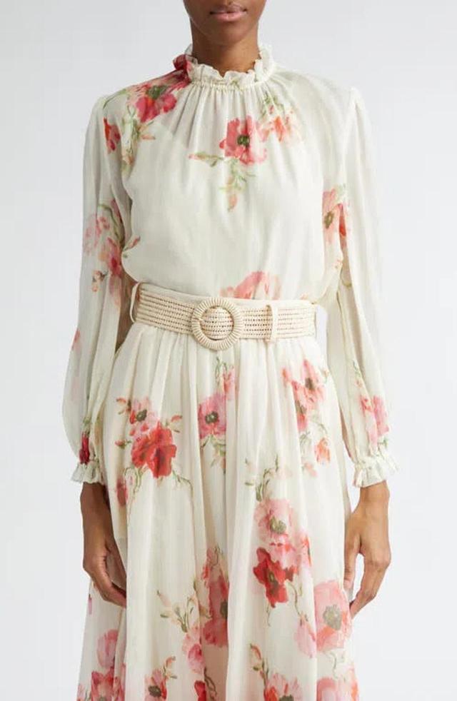 ZIMMERMANN Lightburst Blouse In Cream,red Floral Product Image