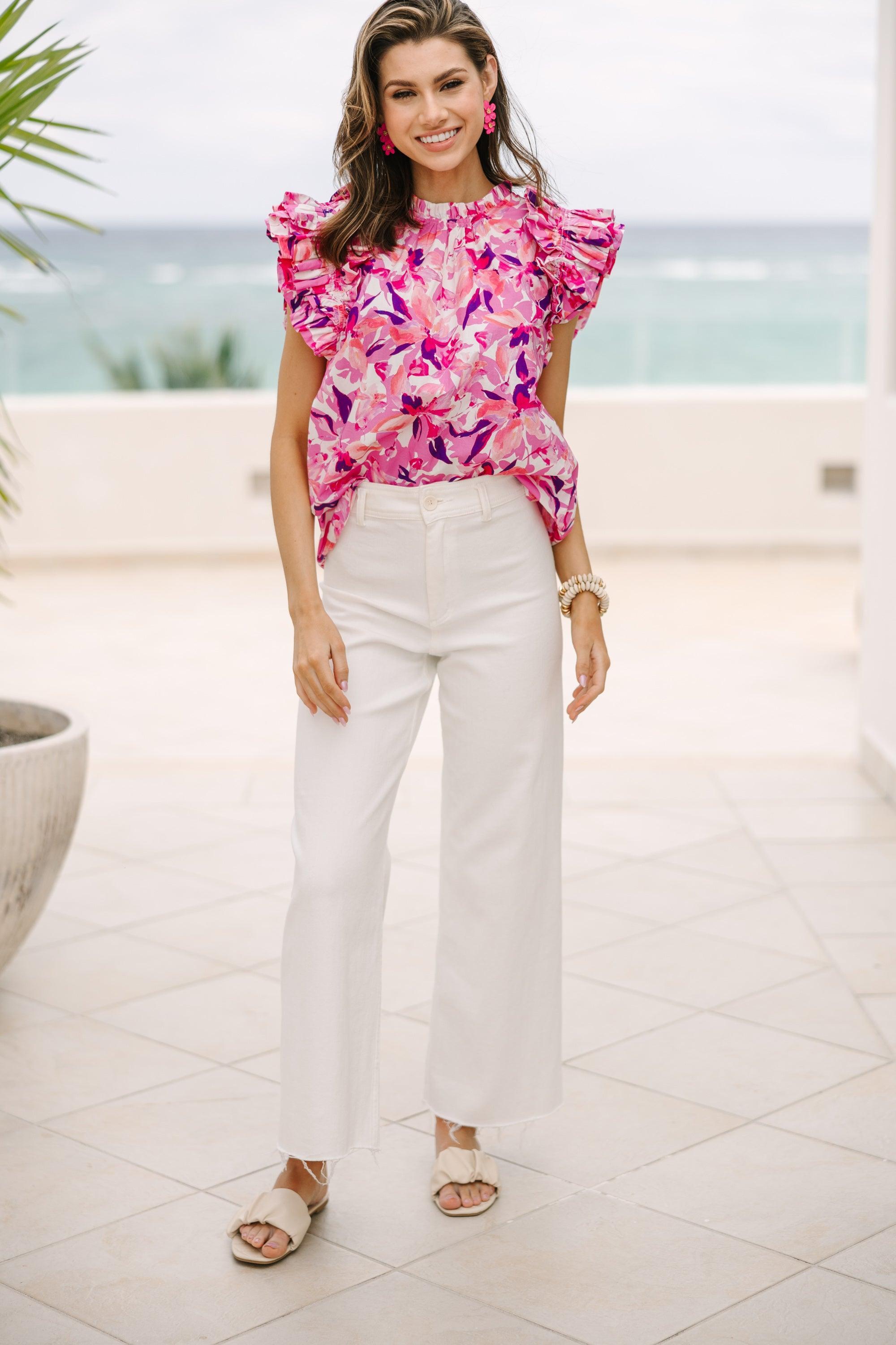 All Is Well Pink Floral Blouse Female Product Image