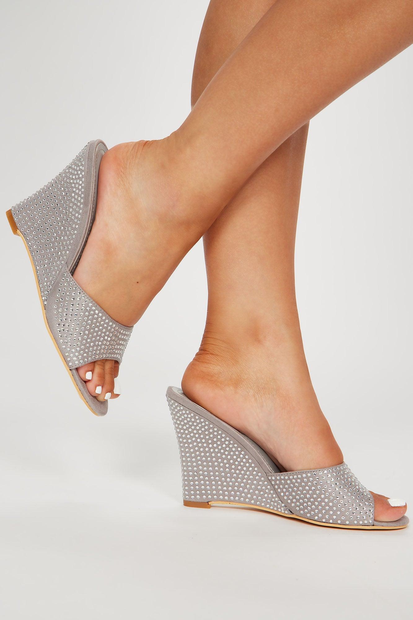 Cantasia Heeled Wedges - Silver Product Image