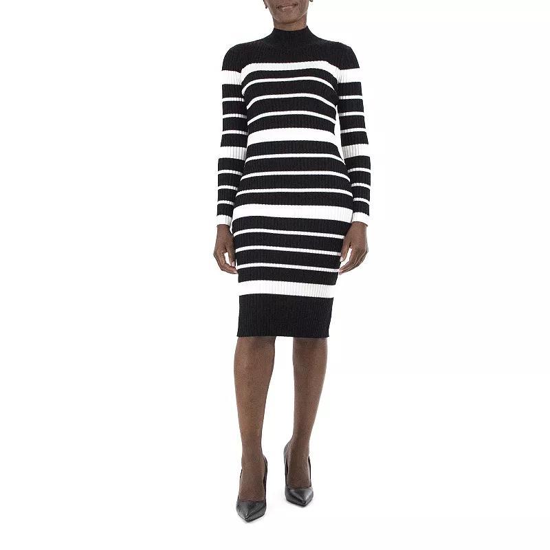 Womens Nina Leonard Striped Sweater Dress product image