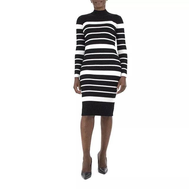 Womens Nina Leonard Striped Sweater Dress Product Image