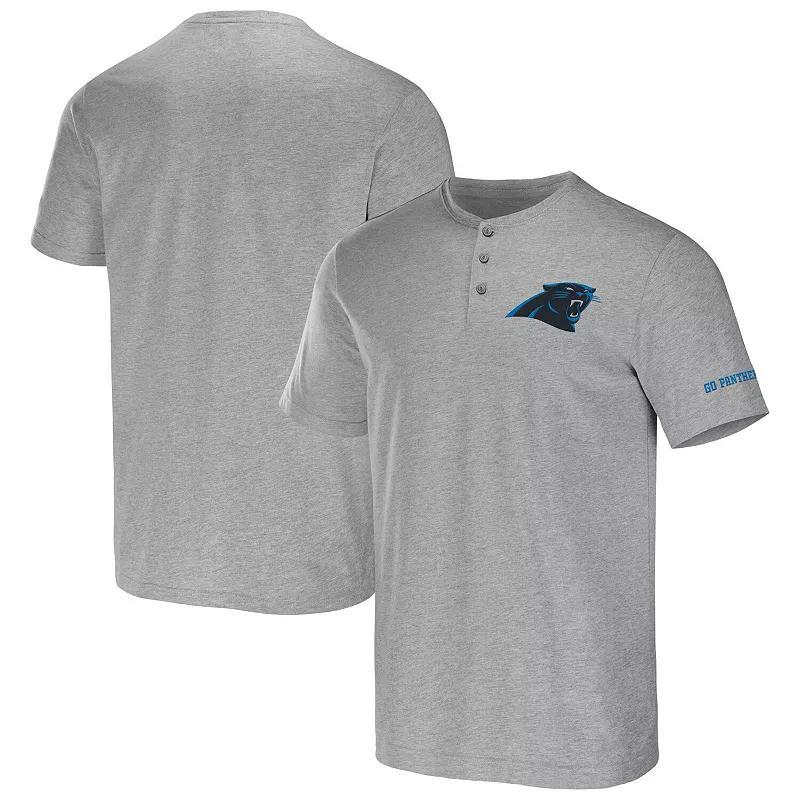 Mens NFL x Darius Rucker Collection by Fanatics Heather Gray Carolina Panthers Henley T-Shirt Product Image