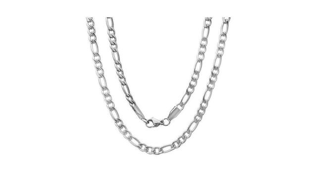 Steeltime Mens Stainless Steel Figaro Chain Link Necklace Product Image