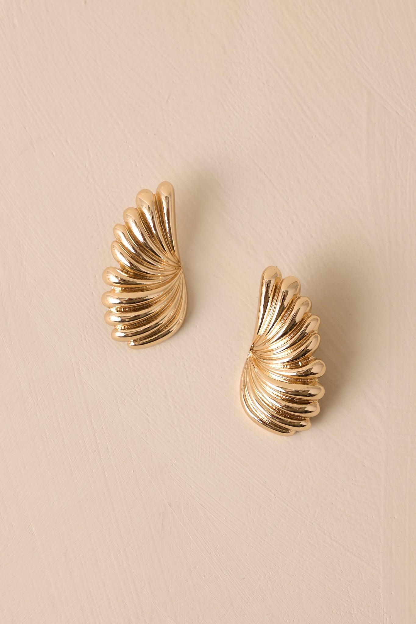 Off Script Textured Gold Earrings Product Image