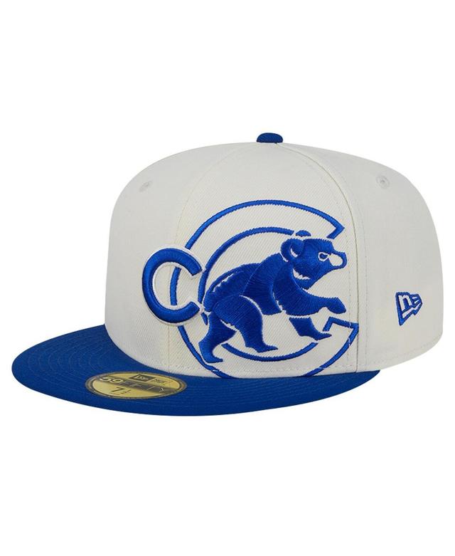 New Era Mens Cream Chicago Cubs Lonestar 59FIFTY Fitted Hat - Cream, Royal Product Image