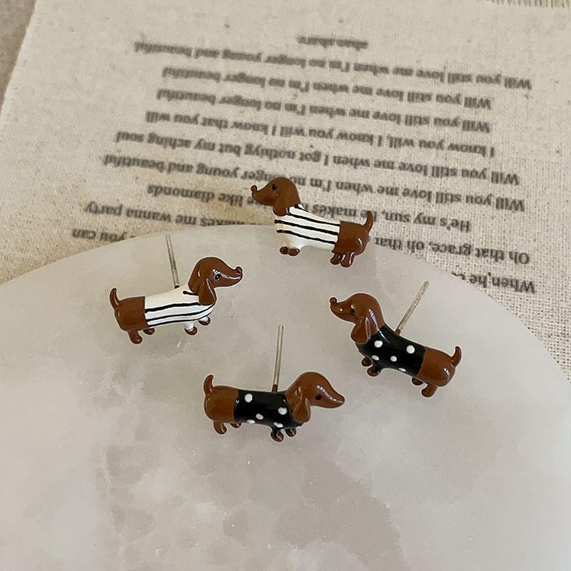 Enamel Dog Stud Earring Product Image