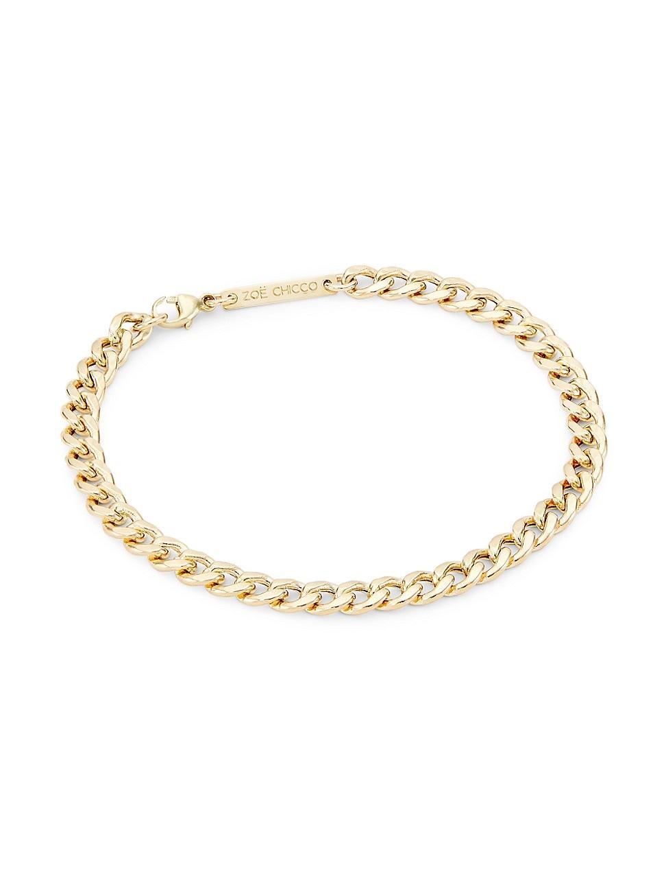 Womens Heavy Metal 14K Yellow Gold Medium Curb-Chain Bracelet Product Image