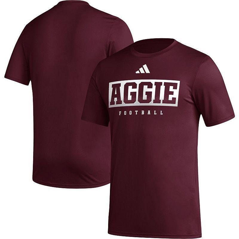 Mens adidas Maroon Texas A&M Aggies Football Practice AEROREADY Pregame T-Shirt Product Image