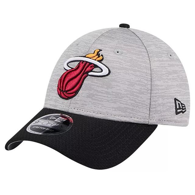 Mens New Era Heather Gray/Black Miami Heat Active Digi-Tech Two-Tone 9FORTY Adjustable Hat Product Image