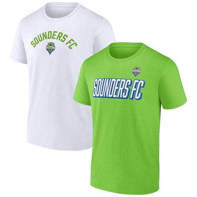 Mens Fanatics Branded /White Seattle Sounders FC Two-Pack Player T-Shirt Set Product Image