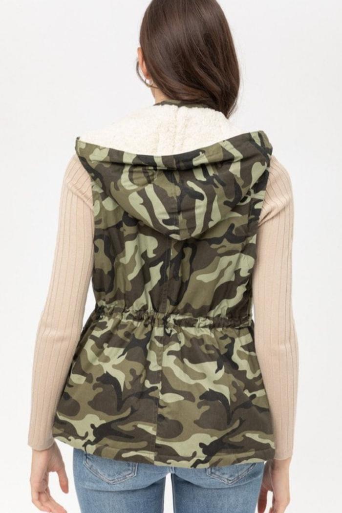 Camo hoodie zip/snap ties Product Image