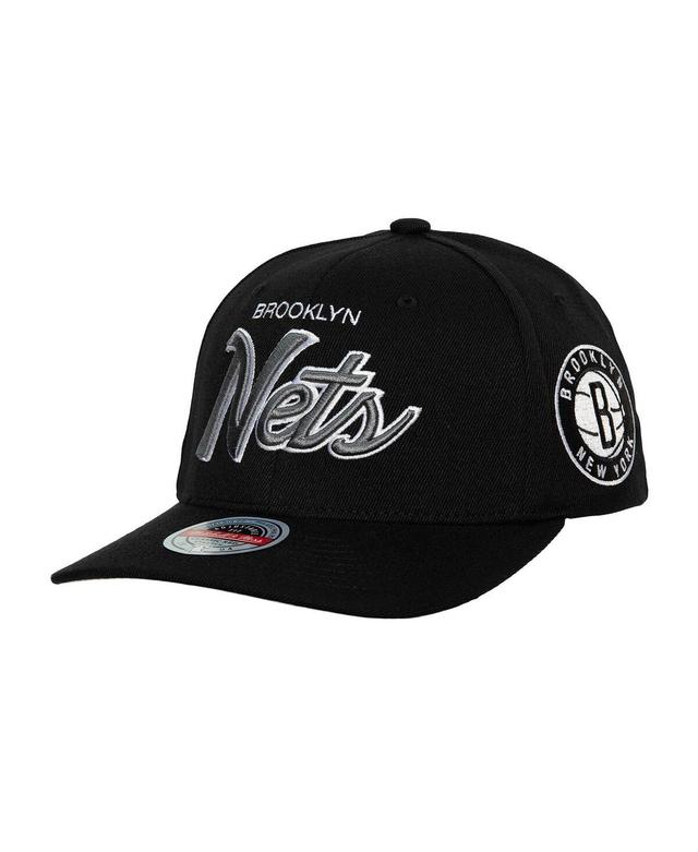 Mens Mitchell & Ness Black Brooklyn Nets Mvp Team Script 2.0 Stretch-Snapback Hat Product Image