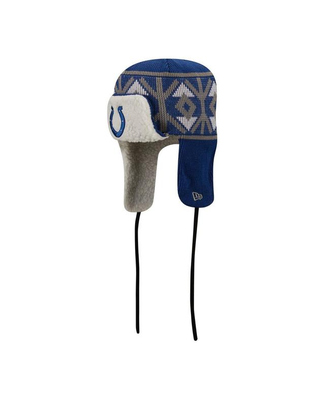 Mens New Era Royal Indianapolis Colts Knit Trapper Hat Product Image