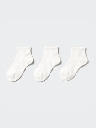 Womens Sport Short Socks (3 Pairs) White US W 7.5-10 UNIQLO US Product Image