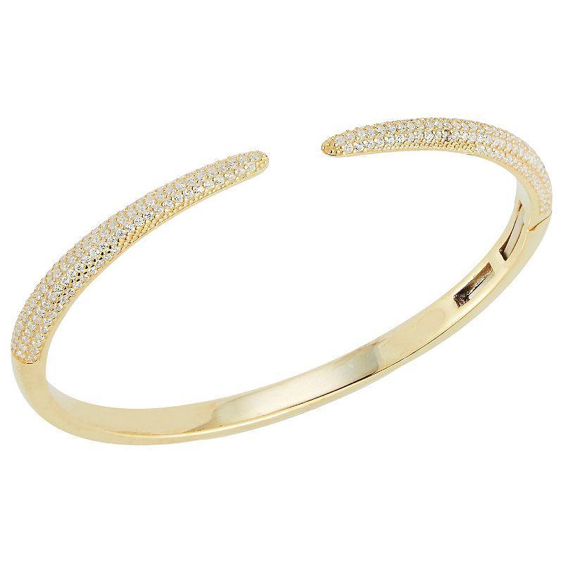 Sunkissed Sterling Cubic Zirconia Bangle Bracelet, Womens Gold Tone Product Image