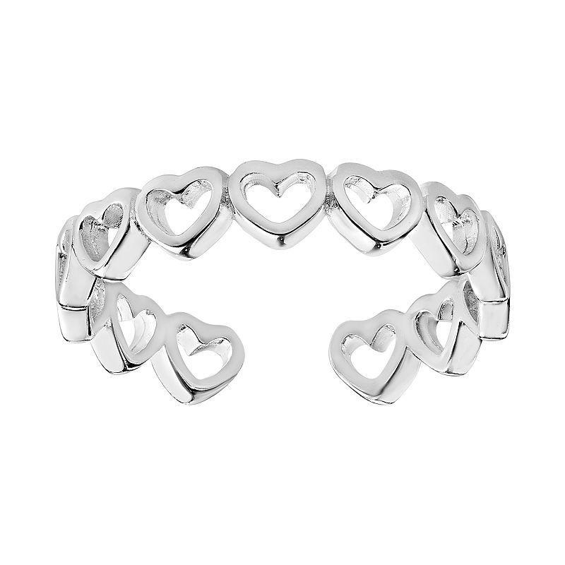 Primrose Sterling Silver Heart Toe Ring, Women's, Grey - Size: One Size Product Image